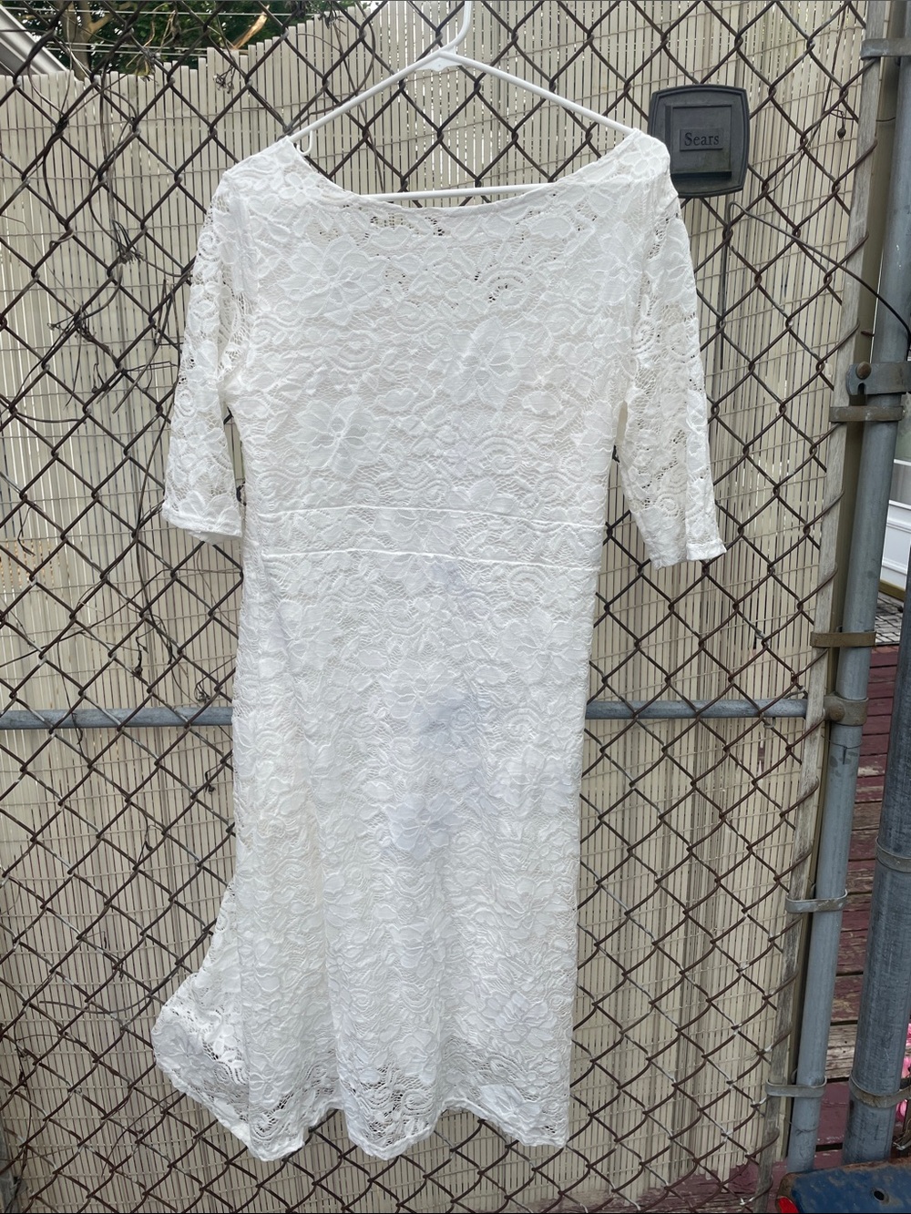 Lace detailed White Dress